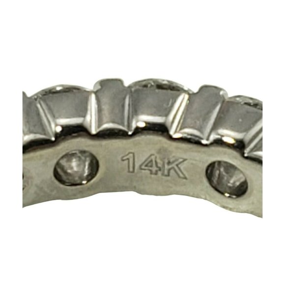 Vintage 14 Karat White Gold Diamond Eternity Band Ring Size 7.25 #11208 - Picture 7 of 9